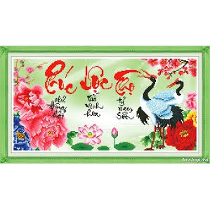 Tranh thêu chữ thập PHÚC LỘC THỌ 222928 (57x32cm) chưa thêu