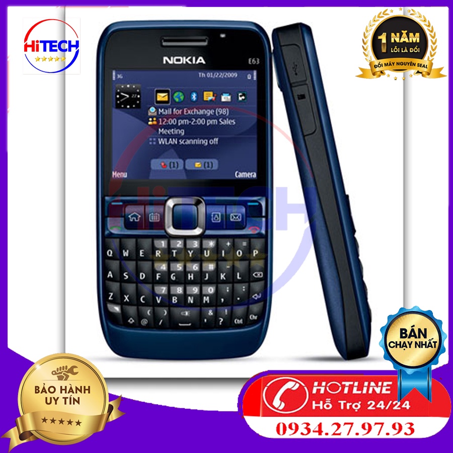 Điện thoại Nokia E63 Chính Hãng PIN trâu vỏ bằng hợp kim cao cấp thiết kế cực đẹp chắc chắn BẢO HA
