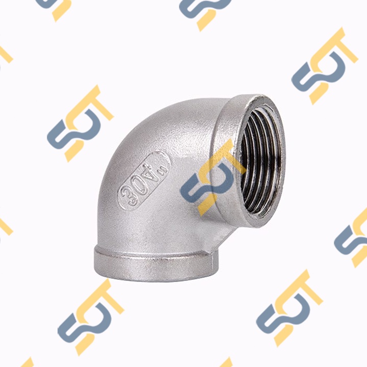 [INOX 304 BAO TEST] Co ren hai đầu ren trong dân dụng BSP hệ G - Bằng Inox 304 Cong cút 90 độ