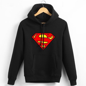 Áo Hoodie In Logo Superman Màu Đen