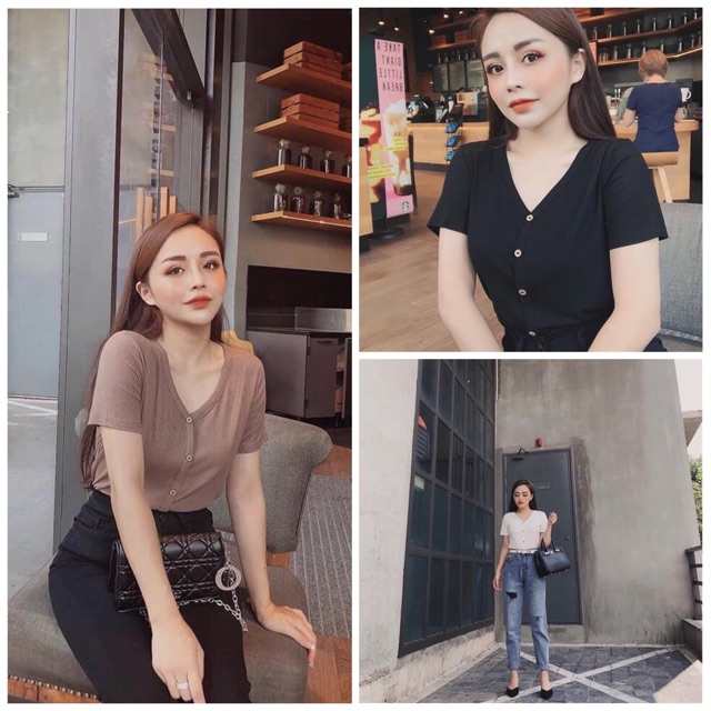 Áo len tăm bổ cúc nữ A1613