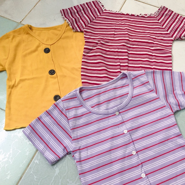 Áo kiểu thun gân mịn đẹp HÌNH THẬT TRẢI SÀN SHOP TỰ CHỤP