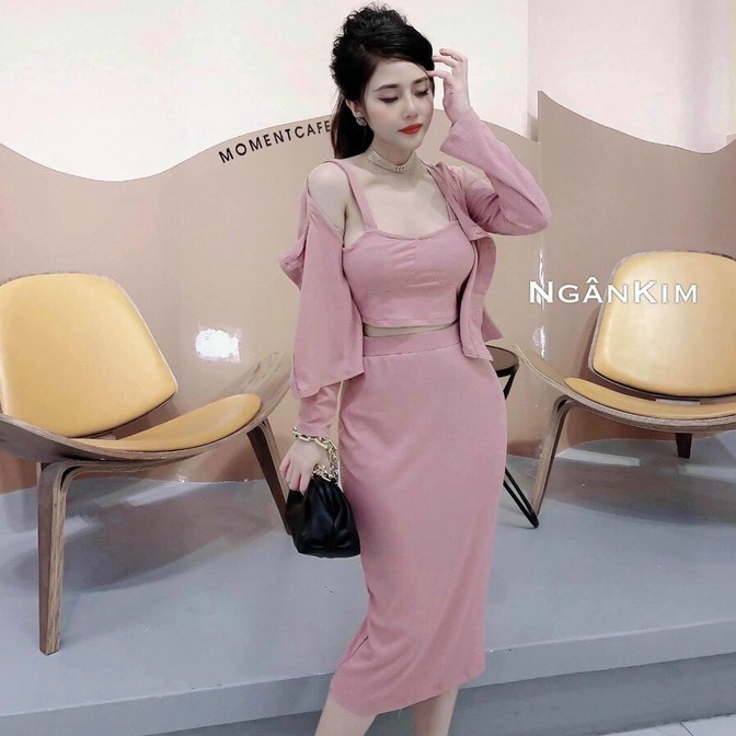 Set váy ba món ôm body sexy tôn dáng đi chơi dạo phố