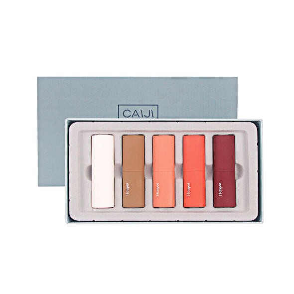 Son Sáp Lì CAIJI Mousse Velvet Lipstick Full Set 5 Cây Nội Địa Trung ST01