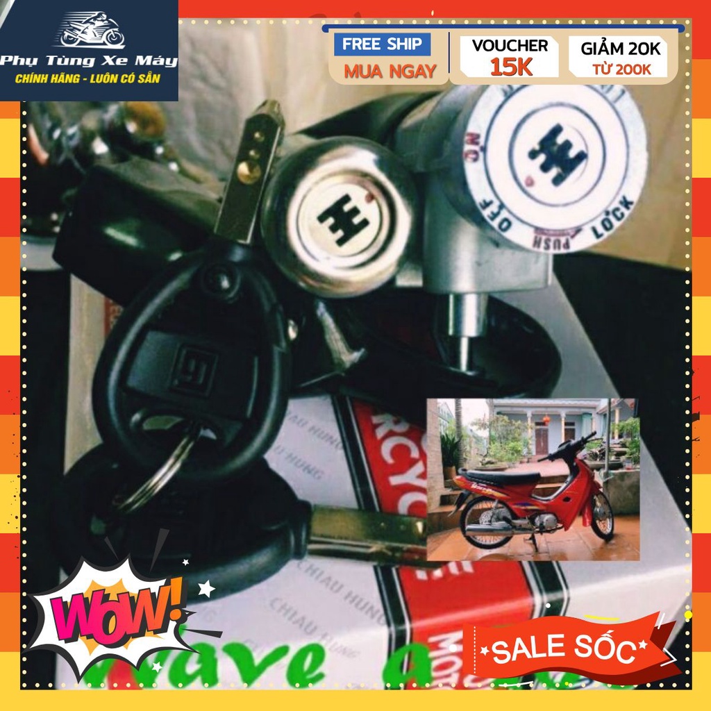 Khóa 6 cạnh wave A Anpha nhỏ đời đầu, Wave ZX, Wave Thái (ổ sáu Xe máy Honda), Hàng mới, giá rẻ do shop là đại lý