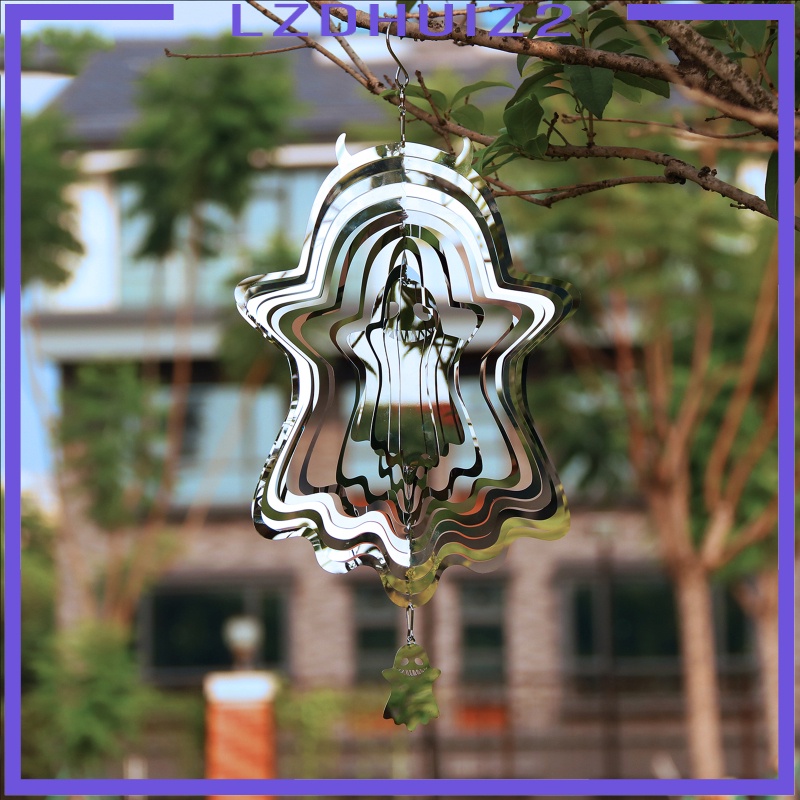 Ghost Wind Spinner Metal Wind Chime Garden Outdoor Bedroom Yard Ornament