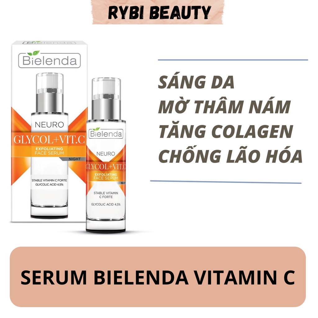 Serum Bielenda Neuro Glicol + Vit.C trẻ hoá trắng mịn da mờ thâm nám