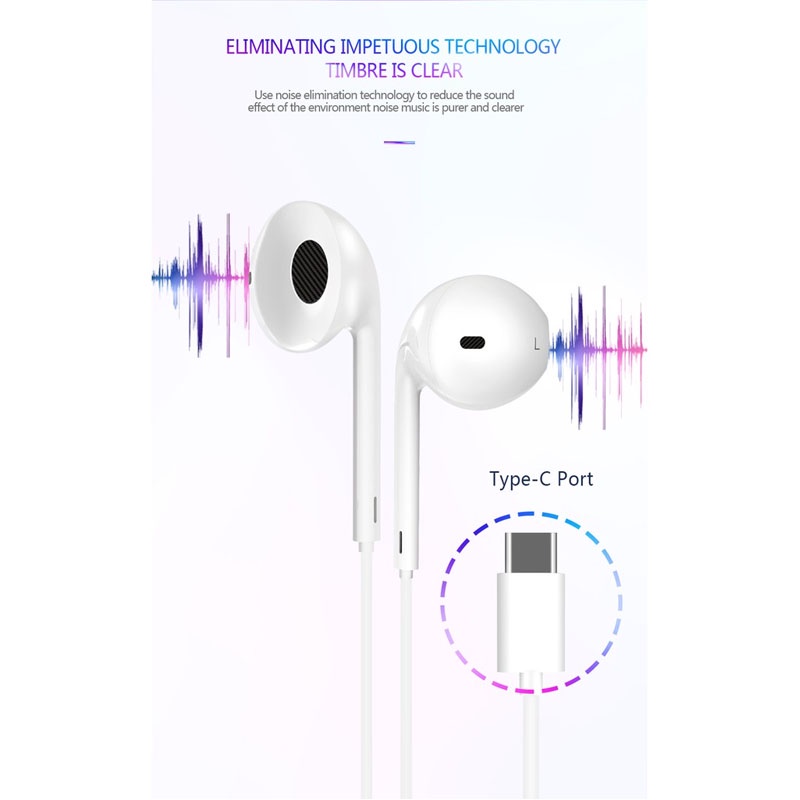 Tai nghe dây nhét tai CASIM R19 chính hãng jack cắm Type-C có mic đàm thoại