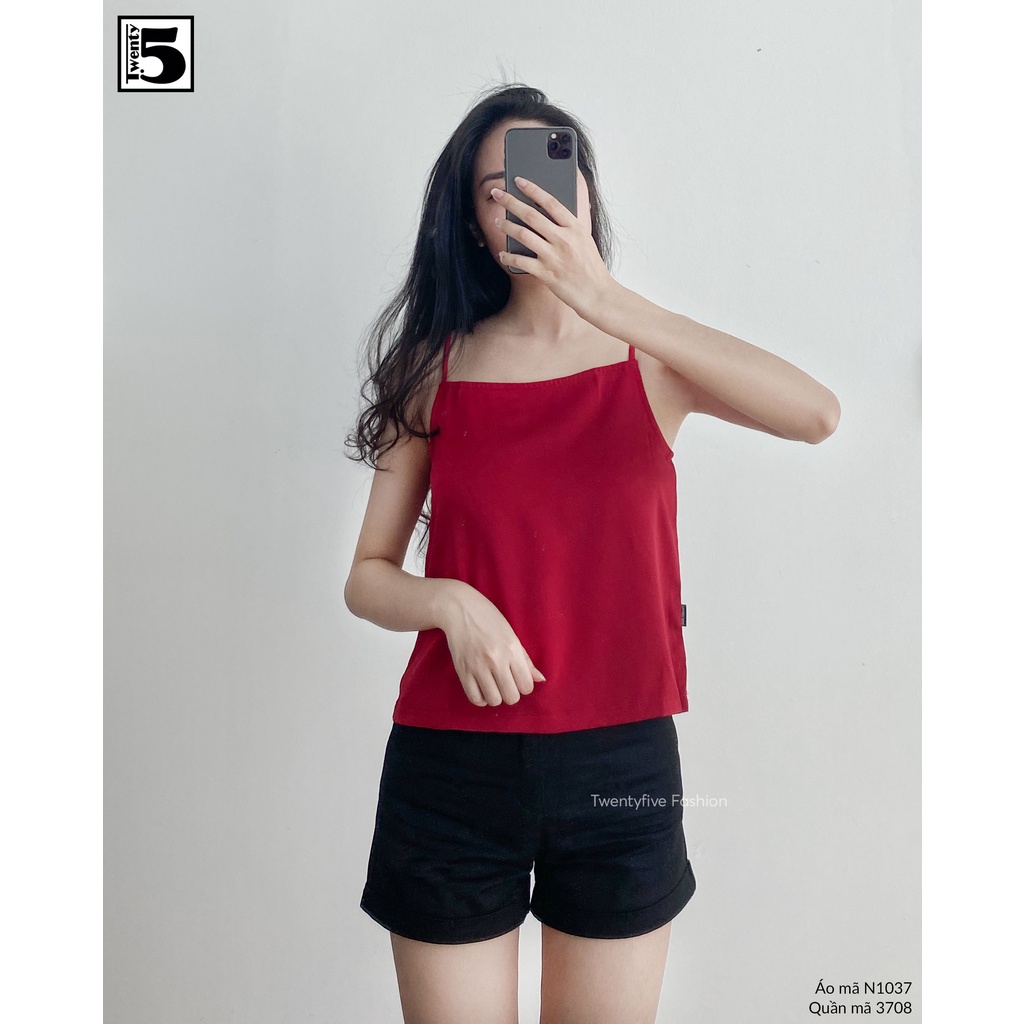 Áo hai dây nữ trơn màu chất lụa mịn Twentyfive N1037