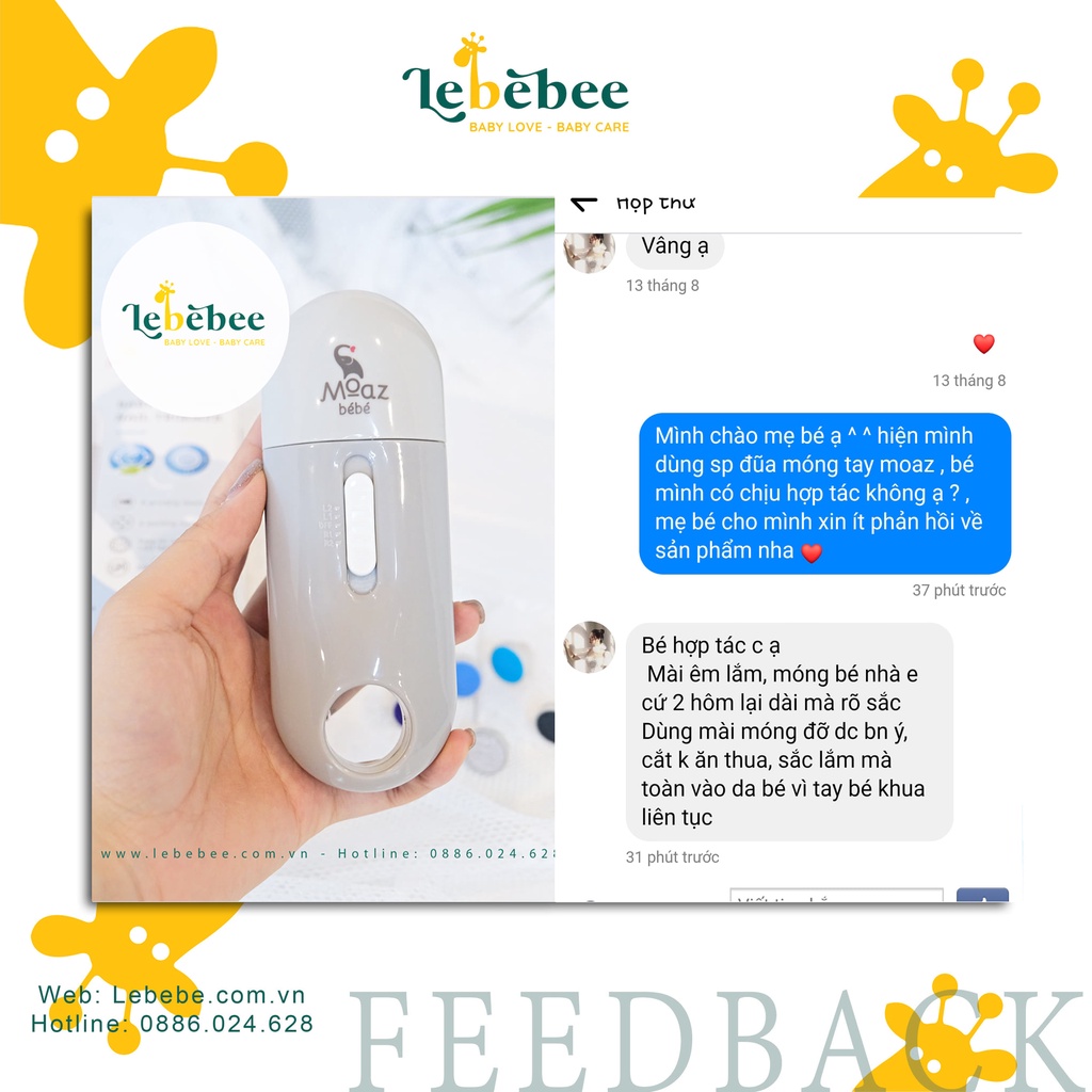 Máy dũa móng tay cho bé Moaz Bébé