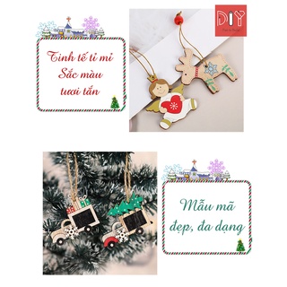 Combo 12 món trang trí Giáng Sinh bằng gỗ