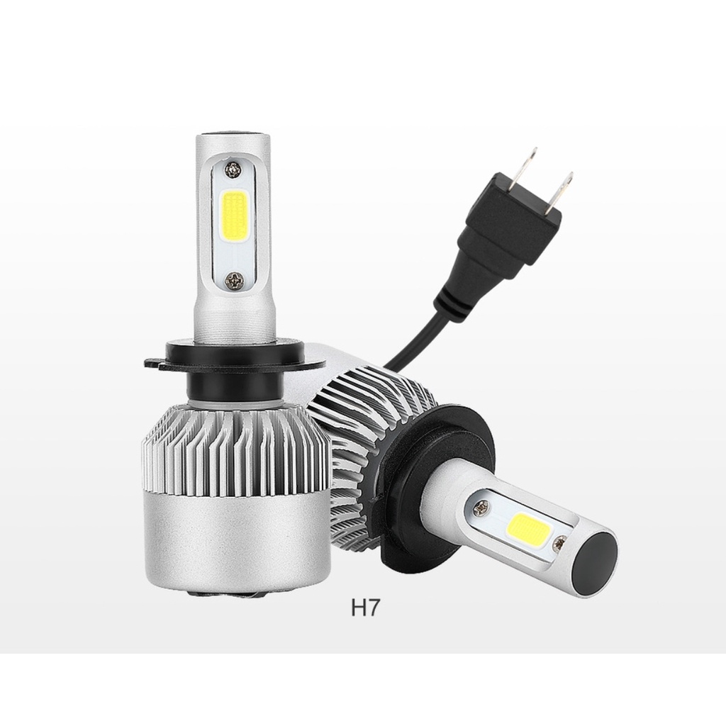 Bộ 2 đèn led S2 COB H1 , H7 , H11 2 mặt 6000k 12V sáng trắng