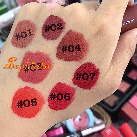 Son thỏi lì mịn môi vỏ đỏ The Skin Face Bote Red Lipstick 01-07