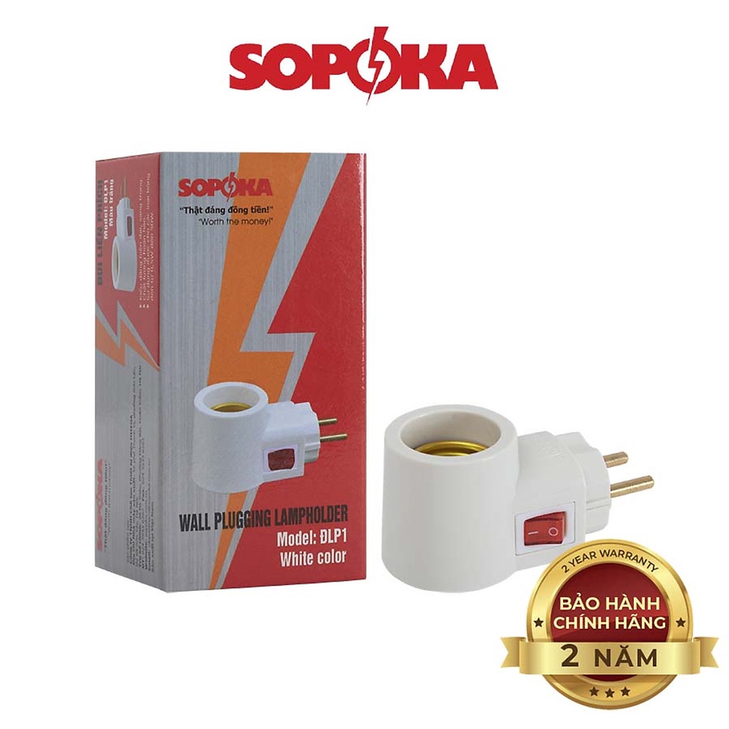 Đui đèn liền phích cắm SOPOKA tiện lợi, Có công tắc