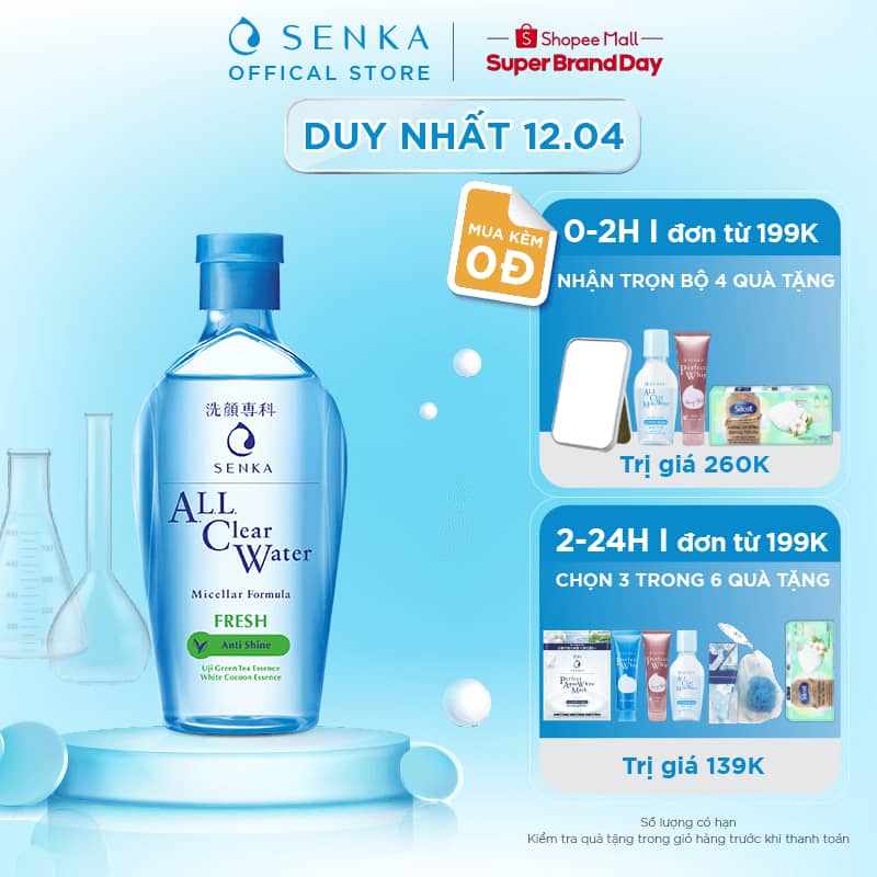 Nước tẩy trang Micellar Senka A.L.L Clear Water Fresh 230ml_15288