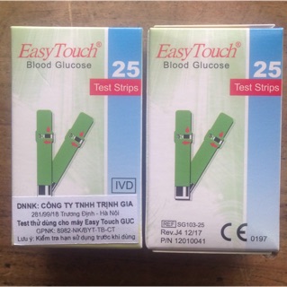 Que thử đường huyết easy touch GCU ET322 (25 Que)