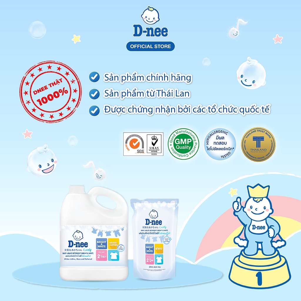 Nước giặt quần áo D-nee Lively 3000 ML - Bright & White