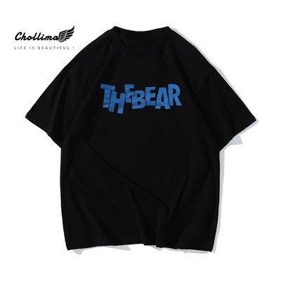 Áo thun unisex tay lỡ Chollima form rộng in chữ THE BEAR  AT008 chất vãi cotton co giãn 2 chiều mát
