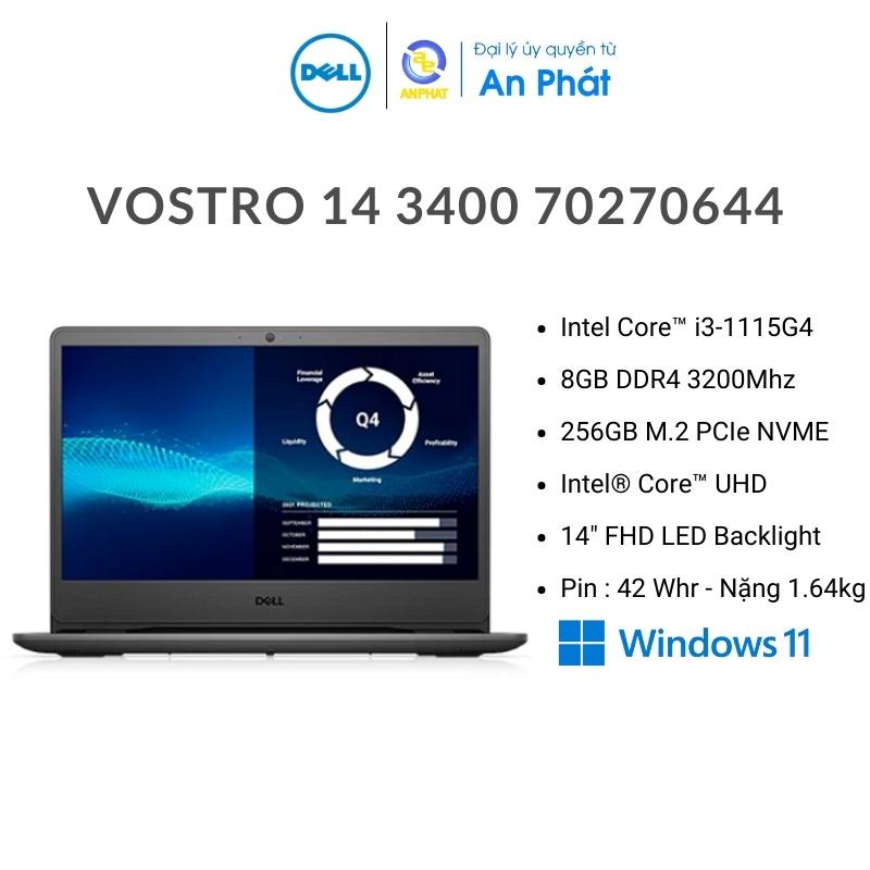 [Mã ELBAU7 giảm 7%] Laptop Dell Vostro 3400 70270644 (Core™ i3-1115G4 |14.0-inch FHD)