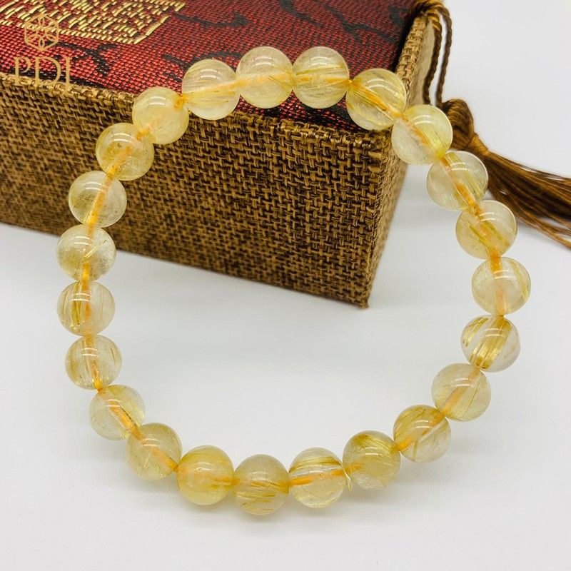 Vòng  đá TA tóc vàng thanh tẩy 12li 14li 16li nhận làm kèm giấy kiểm định