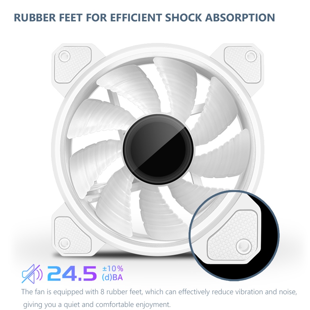 Quạt Tản Nhiệt Coolmoon WF1  Fan Led ARGB Aura SYNC 5V 3Pin Có Điều Tốc PWM fan case máy tính  - Tặng kèm ốc vít