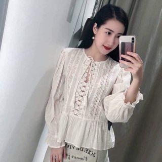 Áo ren peplum cột dây