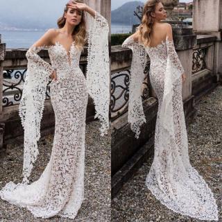 Đầm dạ hội dáng dài phối ren phong cách Boho