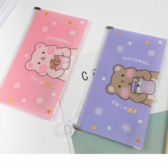 Túi Đựng Bút Trong Suốt Hình Cute Dễ Thương - Hộp Đựng Bút Khóa Zip Siêu Đẹp