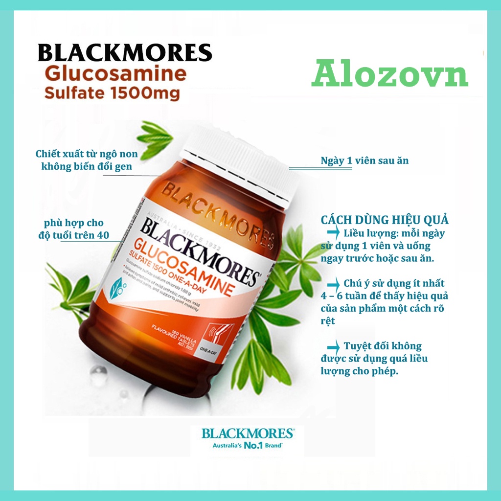 Viên uống xương khớp Glucozamin Blackmores Úc 1500MG 180 viên