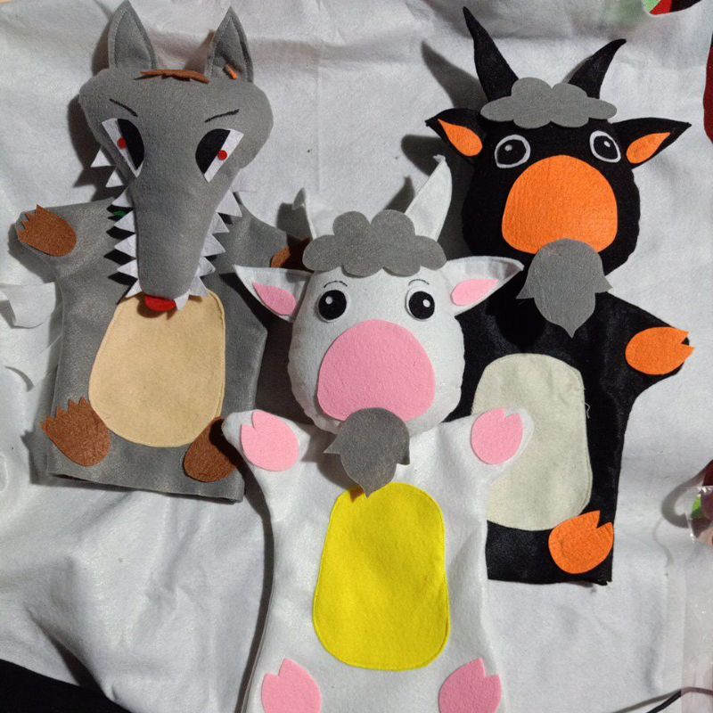 Rối bàn tay Truyện Chú dê đen(nỉ mềm) Handmade