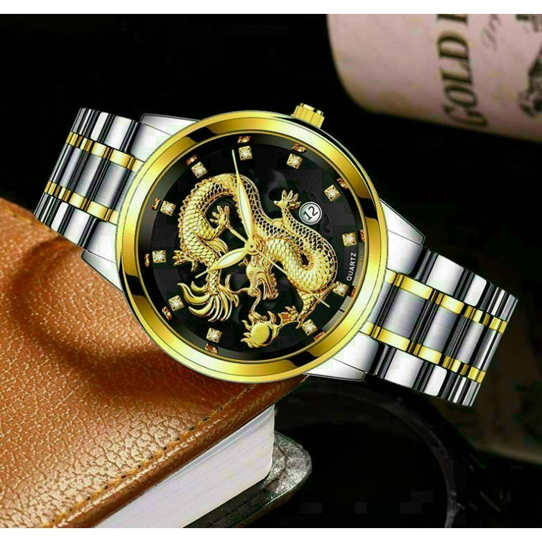 Đồng hồ đeo tay nam, đồng hồ nam chính hãng mặt rồng dây thép siêu sang, cực kỳ cao cấp,thời trang đẹp giá siêu rẻ