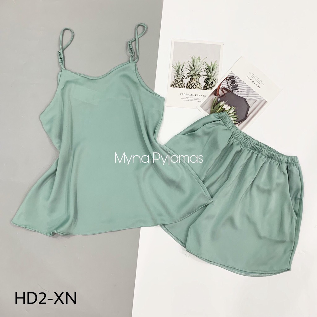 [MÃ MOONI227 GIẢM 10K + FREESHIP] Đồ ngủ 2 dây chất lụa tằm thái mềm, mát, kiểu dáng sexy gợi cảm, sang chảnh cho nữ | BigBuy360 - bigbuy360.vn