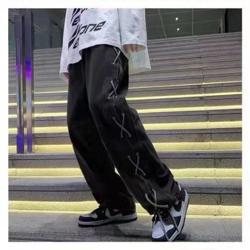 Quần dài thể thao ống đứng phong cách hip hop đường phố Hàn Quốc thời trang cho nam size M-3XL