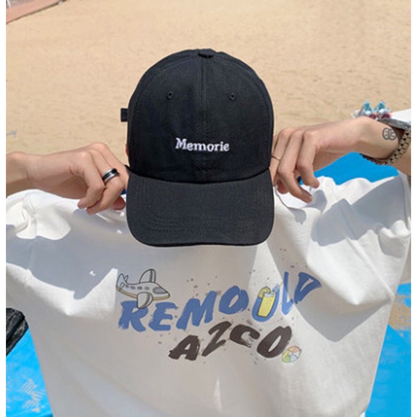 Mũ nón lưỡi trai thêu chữ Memorie unisex nam nữ Hàn Quốc đẹp rẻ - Nón kết