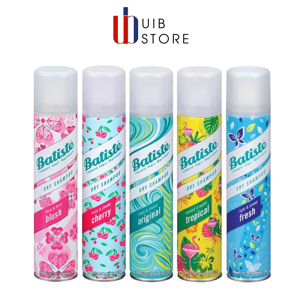 Dầu Gội Khô Batiste Dry Shampoo 200ml Hết Ngứa, Hết Bết Dính Tóc Bồng Bềnh Tức Thì