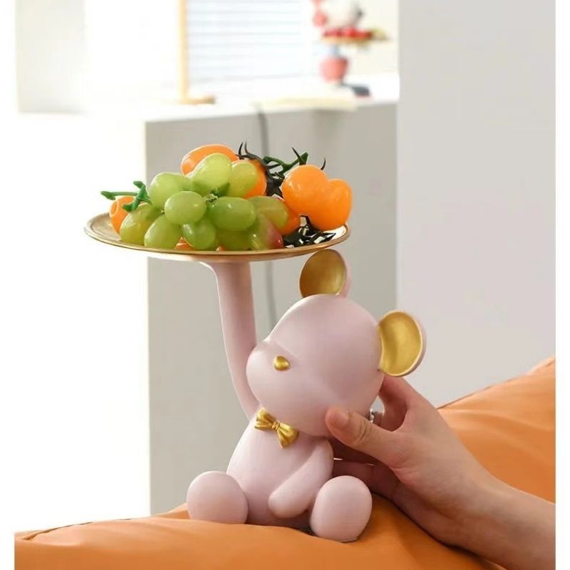 Tượng gấu bê khay đựng mỹ phẩm trái cây decor nhà cửa quà tặng sinh nhật ý nghĩa siêu xinh Giá Rẻ