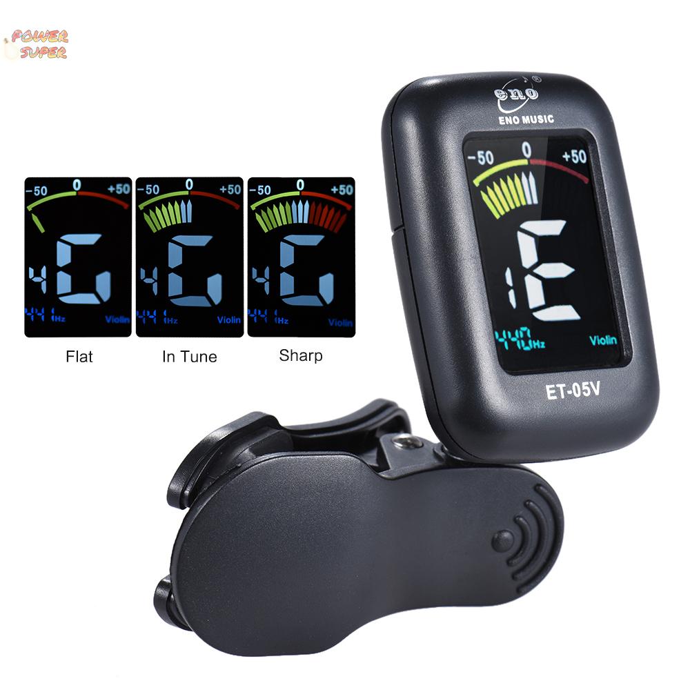 eno ET-05V Professional Clip-on Tuner Automatic Tuning Mode with Colorful LCD Display for Violin Viola Cello Double Bass Chromatic