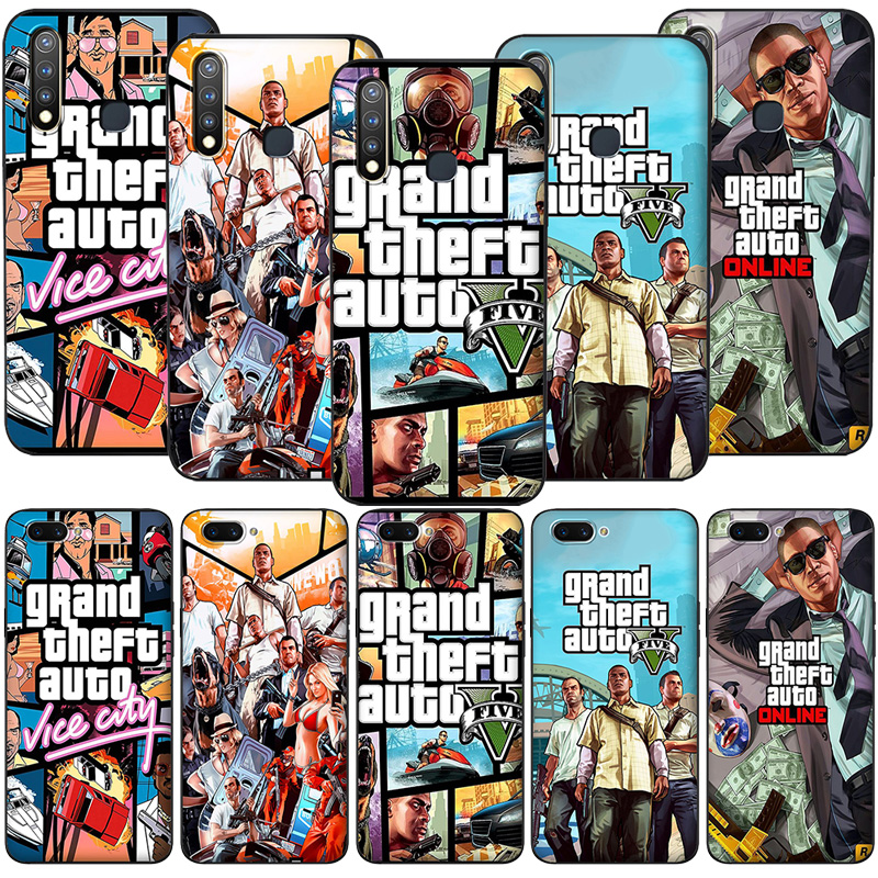 Ốp Điện Thoại Mềm Hình Game Gta 5 Grand Theft N52 Cho Realme C12 C15 C17 7 7i X7 Narzo 20 4g Pro