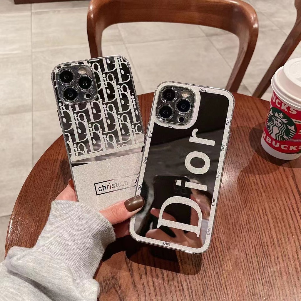 Ốp điện thoại gương acrylic in thương hiệu DIOR sang trọng cho iphone 13 12 11 PMax 13 12 pro 11 X XS XR Xs MAX 7 8 plus 7plus 8plus 13Promax 12Promax 11Promax
