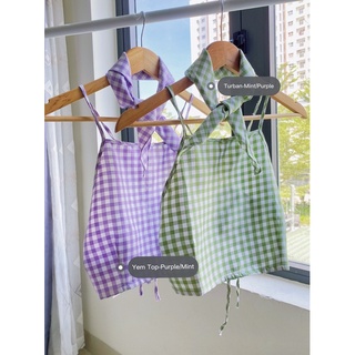 Sundei áo yếm 2 dây họa tiết hoa nhí - yem top