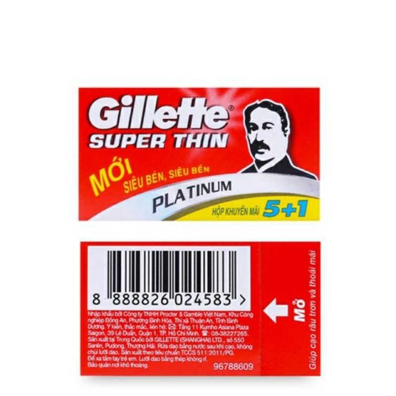 Hộp 6 lưỡi lam trắng Gillette super Thin