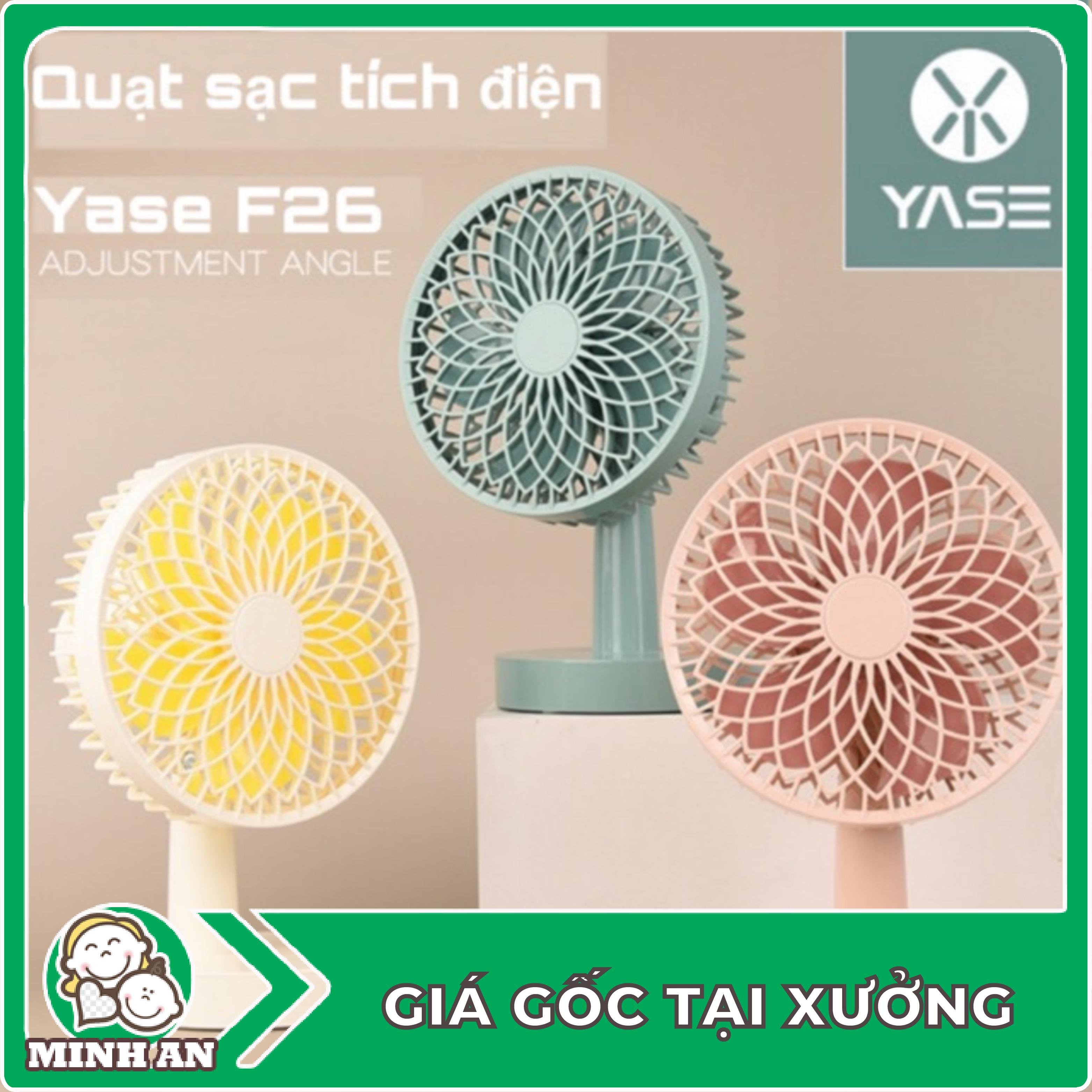 Quạt sạc tích điện để bàn mini tự động quay Yase