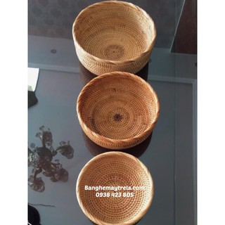 Khay mây xiên tròn
