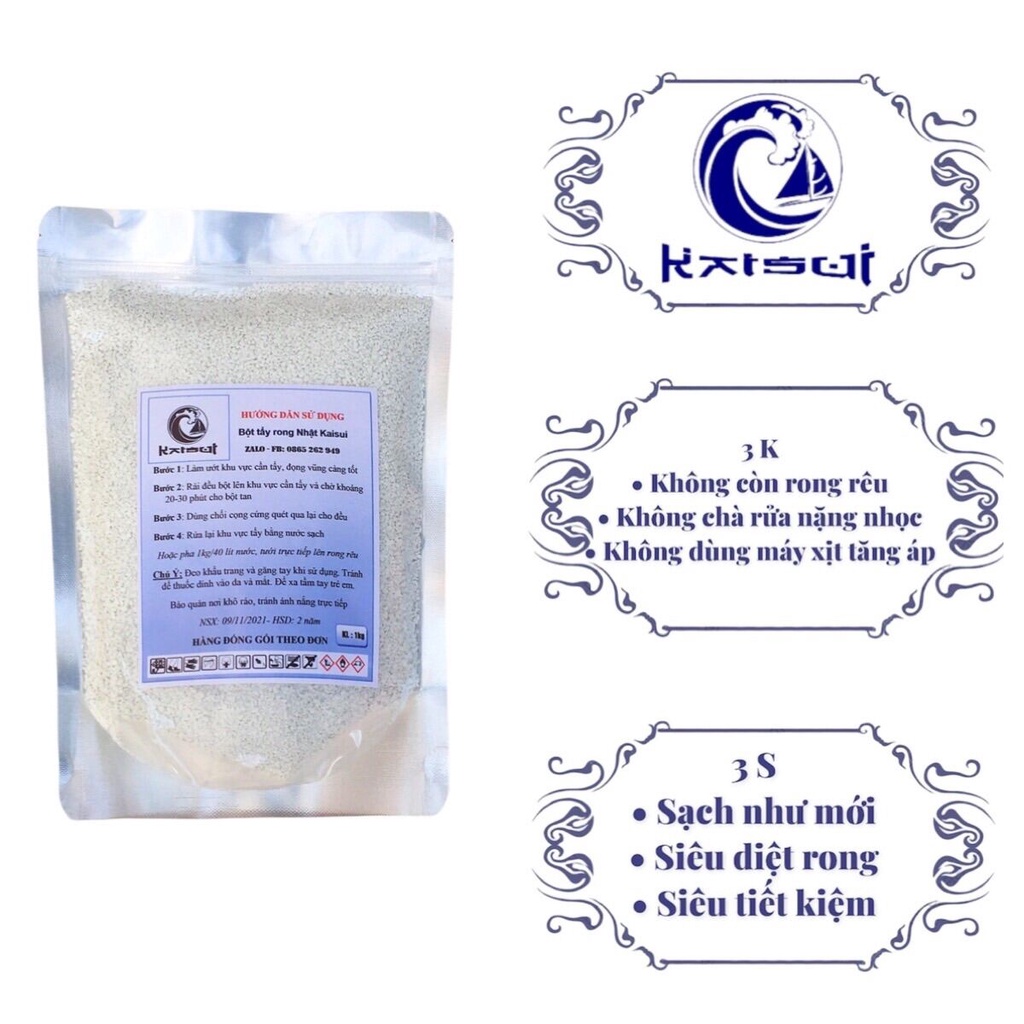 Bột tẩy rửa rong,rêu nền sân, sàn, tường nhà siêu sạch