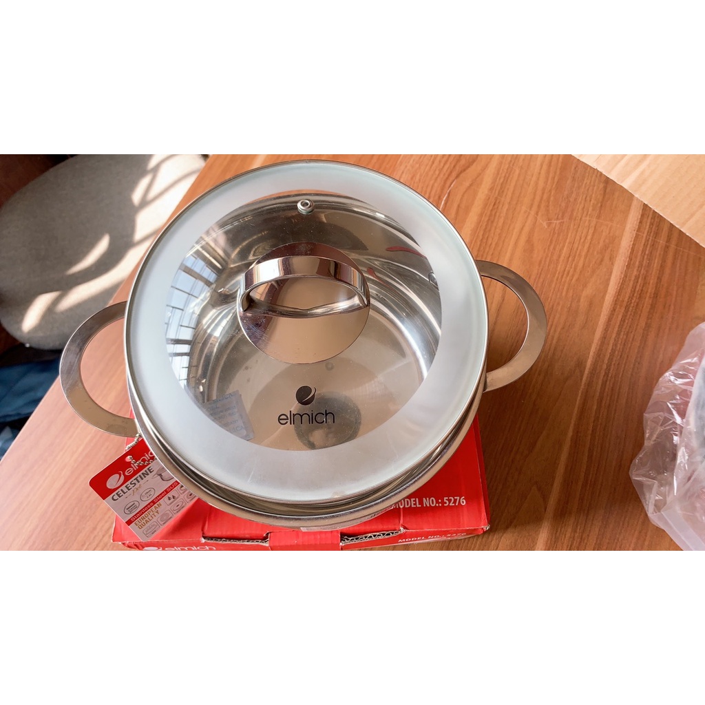 Thanh lý - Nồi Luộc Gà Elmich Inox 5 đáy EL2355279 size 28cm nhập khẩu CH Séc