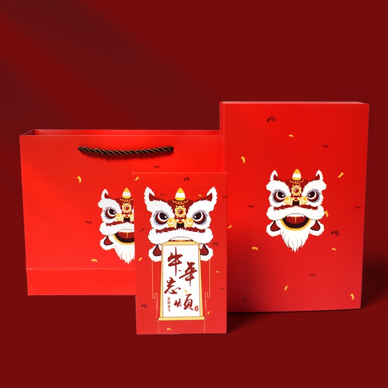 Hộp mica/hộp nhựa PVC trong suốt/hộp +túi quà BST quà Tết, chúc mừng năm mới, Happy New Yeah đẹp, sang trọng và may mắn