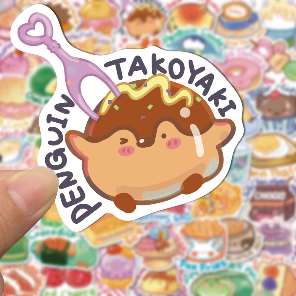 Bộ 50 Miếng Dán Trang Trí Laptop Chống Thấm Nước Hình Động Vật Hoạt Hình Dễ Thương