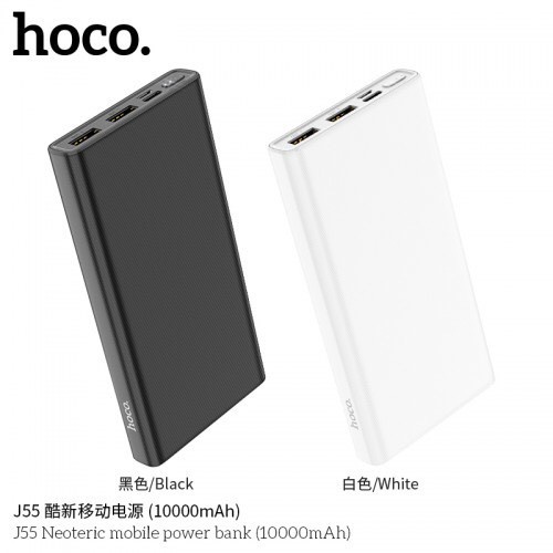 Pin sạc dự phòng Hoco J55 đèn báo pin, 2 cổng ra, tích điện dung lượng 10000mAh - Chính hãng