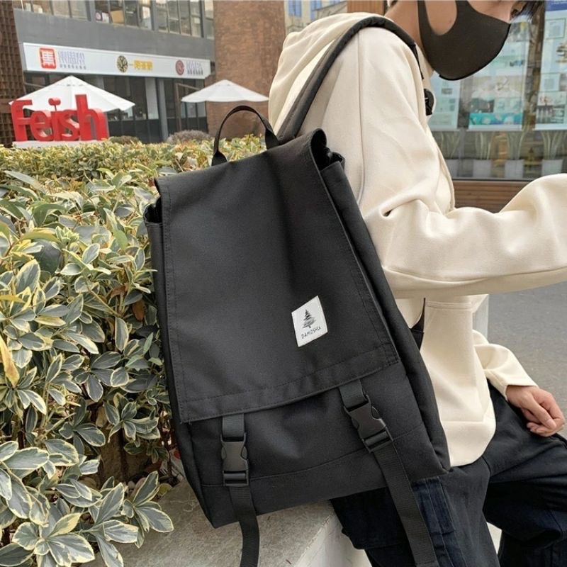 BALO ĐI HỌC DAMOSHU KHUY CÀI, BALO NAM NỮ UNISEX HÀN QUỐC