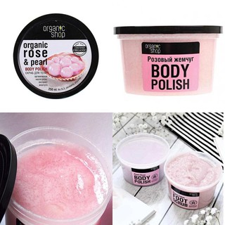 Tẩy Da Chết Body Ngọc Trai Organic Shop Ngọc Trai, Tẩy Tế Bào Chết Toàn Thân Organic Shop (250ml)